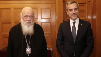 Αρχιεπίσκοπος με τον δήμαρχο Θεσσαλονίκης